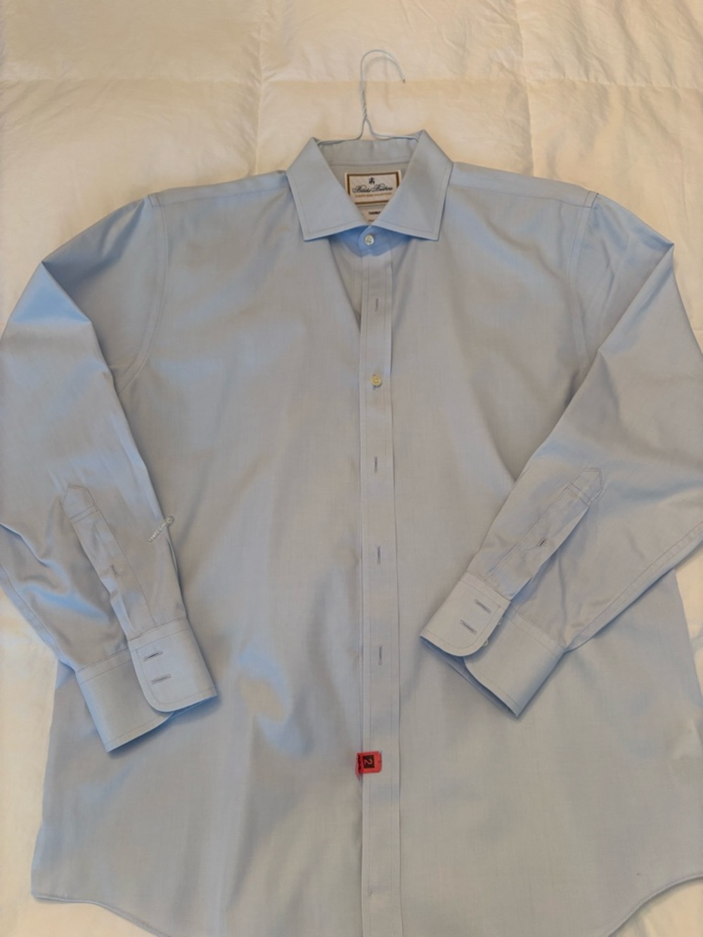Brooks Brothers Thomas Mason Dress Shirt - Light Blue Size 16/33